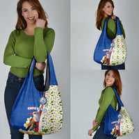 Cape Verde Grocery Bag with Kingfisher Bird Floral Flag Spirit