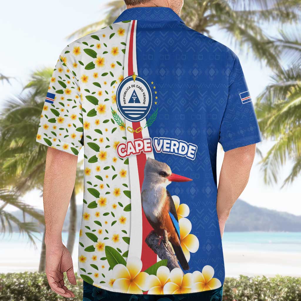 Cape Verde Hawaiian Shirt with Kingfisher Bird Floral Flag Spirit