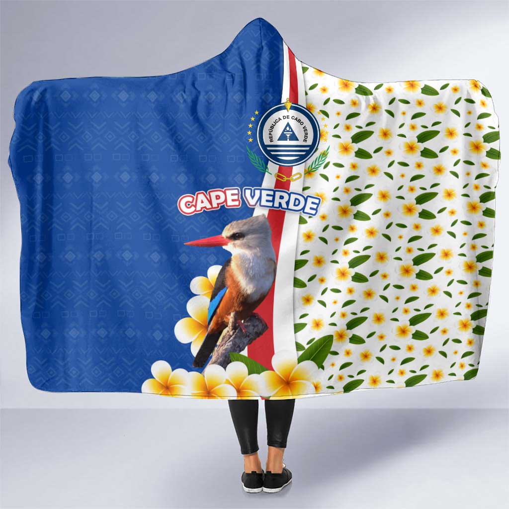 Cape Verde Hooded Blanket with Kingfisher Bird Floral Flag Spirit