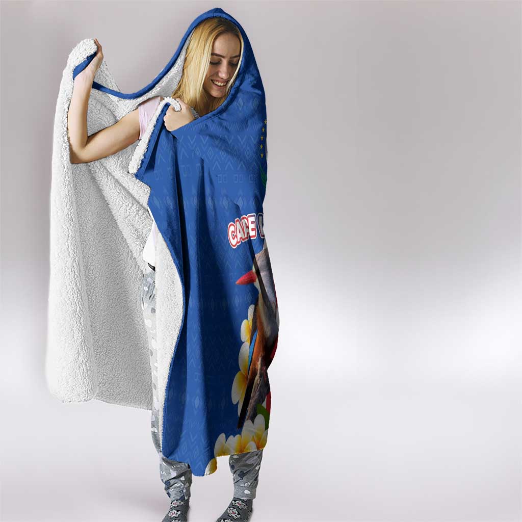 Cape Verde Hooded Blanket with Kingfisher Bird Floral Flag Spirit