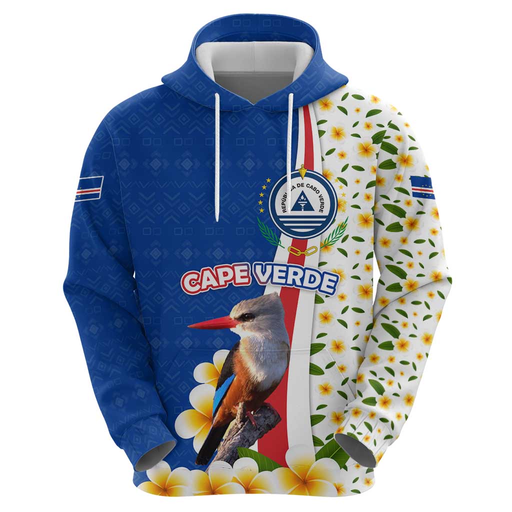 Cape Verde Hoodie with Kingfisher Bird Floral Flag Spirit