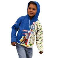 Cape Verde Kid Hoodie with Kingfisher Bird Floral Flag Spirit