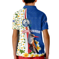 Cape Verde Kid Polo Shirt with Kingfisher Bird Floral Flag Spirit
