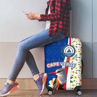 Cape Verde Luggage Cover with Kingfisher Bird Floral Flag Spirit