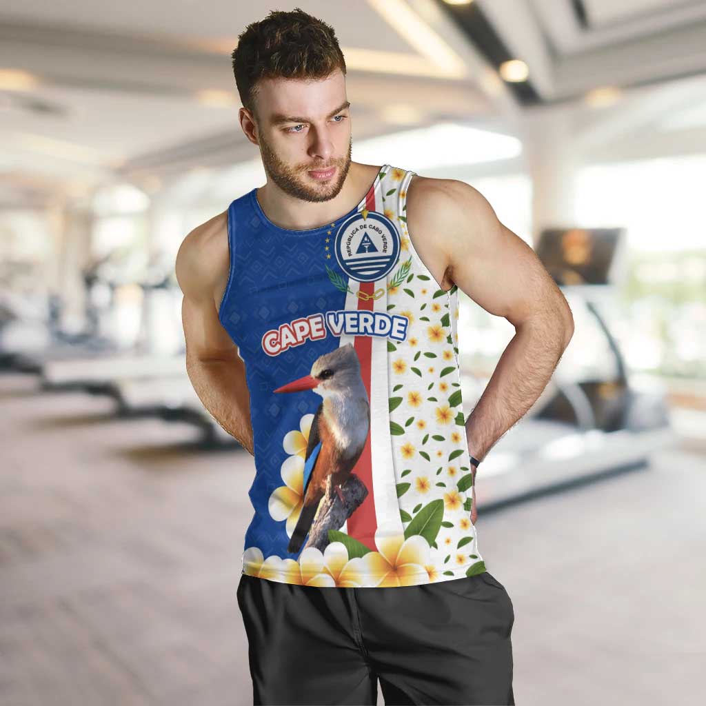Cape Verde Men Tank Top with Kingfisher Bird Floral Flag Spirit