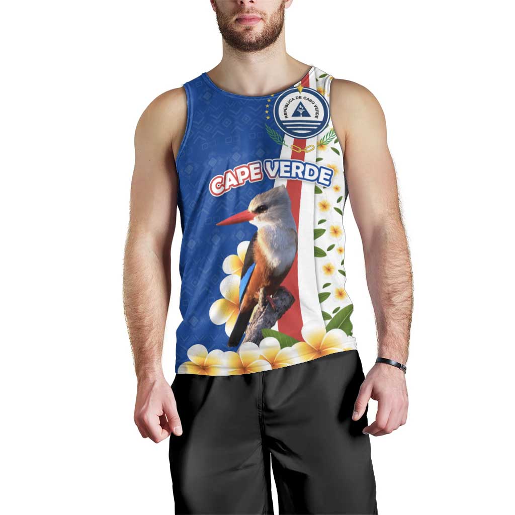 Cape Verde Men Tank Top with Kingfisher Bird Floral Flag Spirit