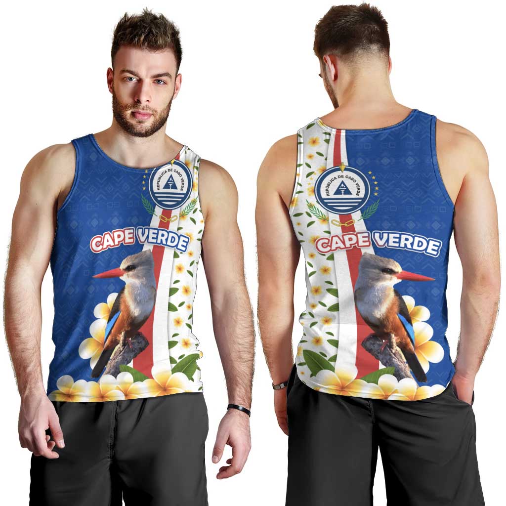 Cape Verde Men Tank Top with Kingfisher Bird Floral Flag Spirit