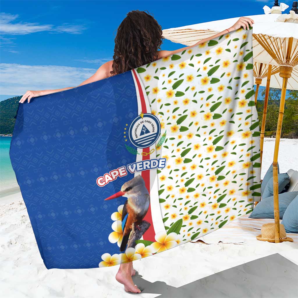 Cape Verde Sarong with Kingfisher Bird Floral Flag Spirit