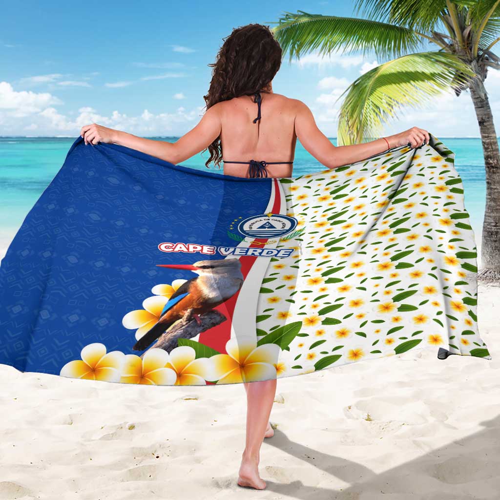 Cape Verde Sarong with Kingfisher Bird Floral Flag Spirit
