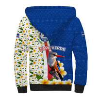 Cape Verde Sherpa Hoodie with Kingfisher Bird Floral Flag Spirit