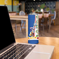 Cape Verde Skinny Tumbler with Kingfisher Bird Floral Flag Spirit