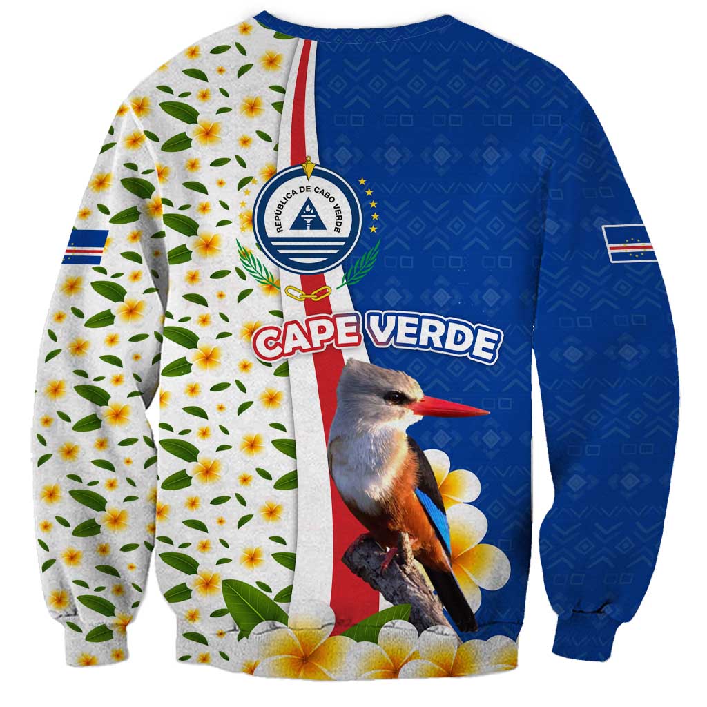Cape Verde Sweatshirt with Kingfisher Bird Floral Flag Spirit