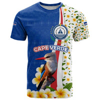 Cape Verde T Shirt with Kingfisher Bird Floral Flag Spirit