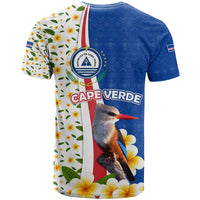 Cape Verde T Shirt with Kingfisher Bird Floral Flag Spirit