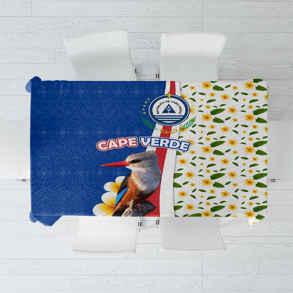 Cape Verde Tablecloth with Kingfisher Bird Floral Flag Spirit