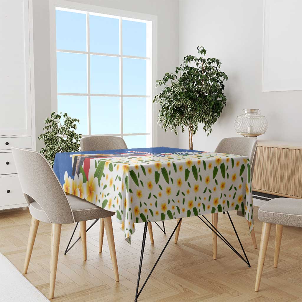 Cape Verde Tablecloth with Kingfisher Bird Floral Flag Spirit