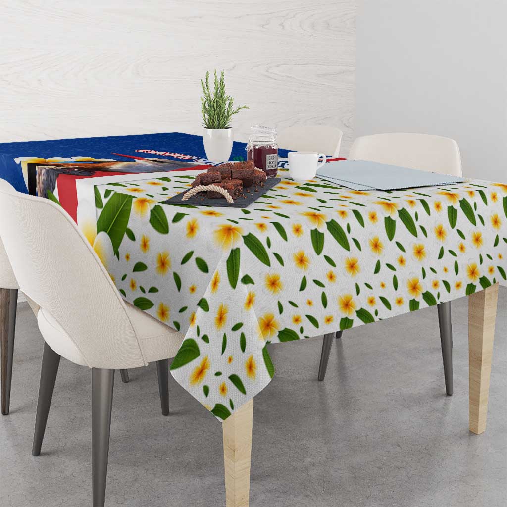 Cape Verde Tablecloth with Kingfisher Bird Floral Flag Spirit