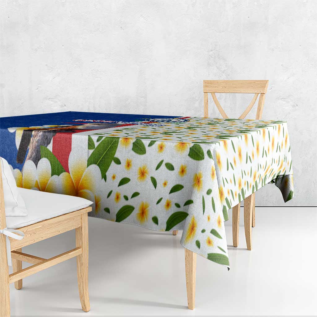 Cape Verde Tablecloth with Kingfisher Bird Floral Flag Spirit