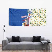 Cape Verde Tapestry with Kingfisher Bird Floral Flag Spirit