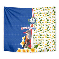 Cape Verde Tapestry with Kingfisher Bird Floral Flag Spirit