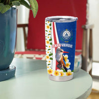 Cape Verde Tumbler Cup with Kingfisher Bird Floral Flag Spirit