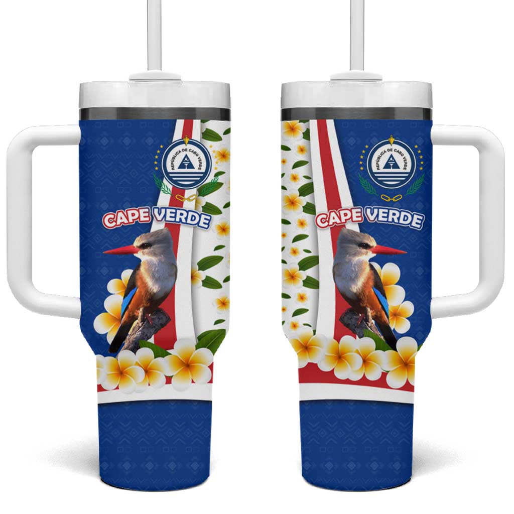 Cape Verde Tumbler With Handle with Kingfisher Bird Floral Flag Spirit