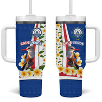 Cape Verde Tumbler With Handle with Kingfisher Bird Floral Flag Spirit