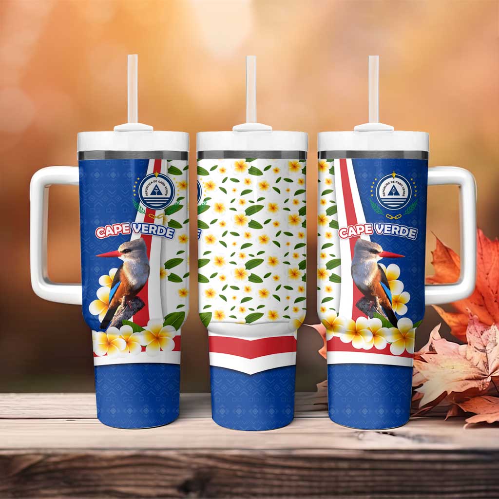 Cape Verde Tumbler With Handle with Kingfisher Bird Floral Flag Spirit