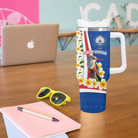 Cape Verde Tumbler With Handle with Kingfisher Bird Floral Flag Spirit