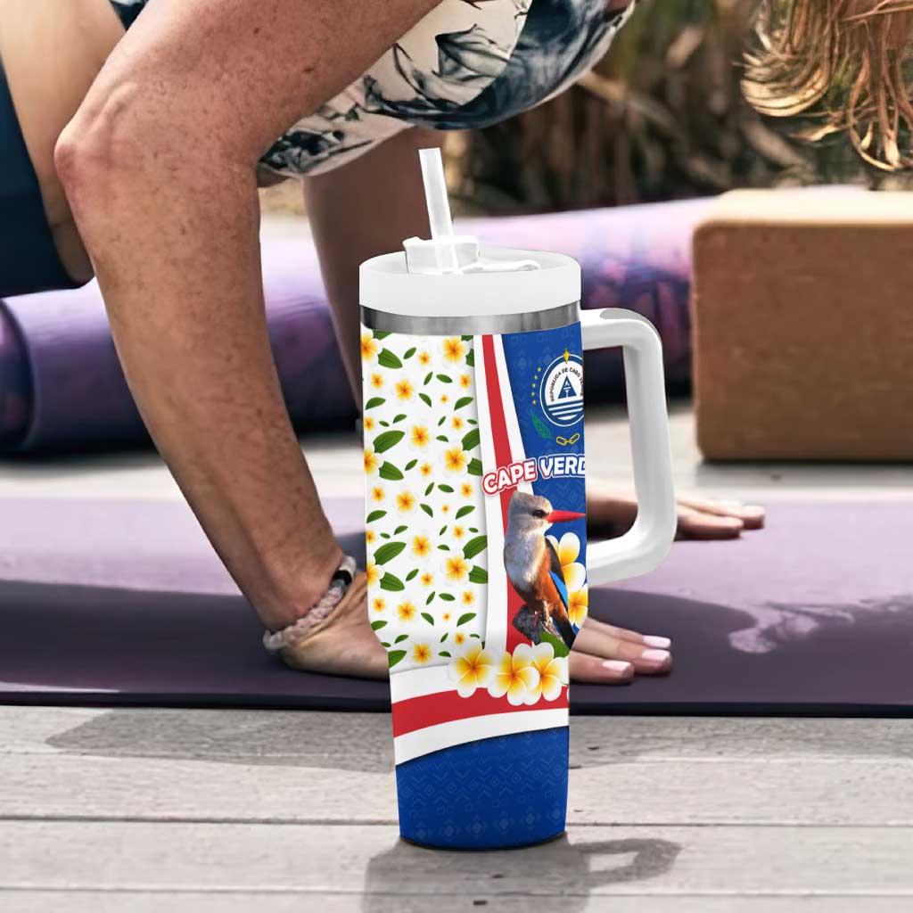 Cape Verde Tumbler With Handle with Kingfisher Bird Floral Flag Spirit