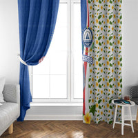 Cape Verde Window Curtain with Kingfisher Bird Floral Flag Spirit