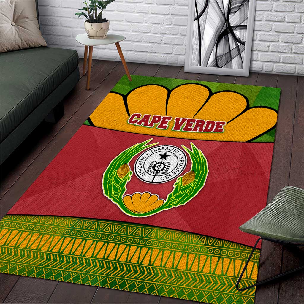 Cape Verde Area Rug with One Heart Ten Islands National Emblem Spirit