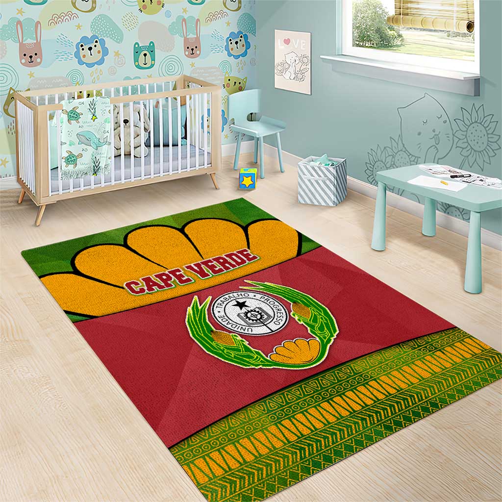 Cape Verde Area Rug with One Heart Ten Islands National Emblem Spirit