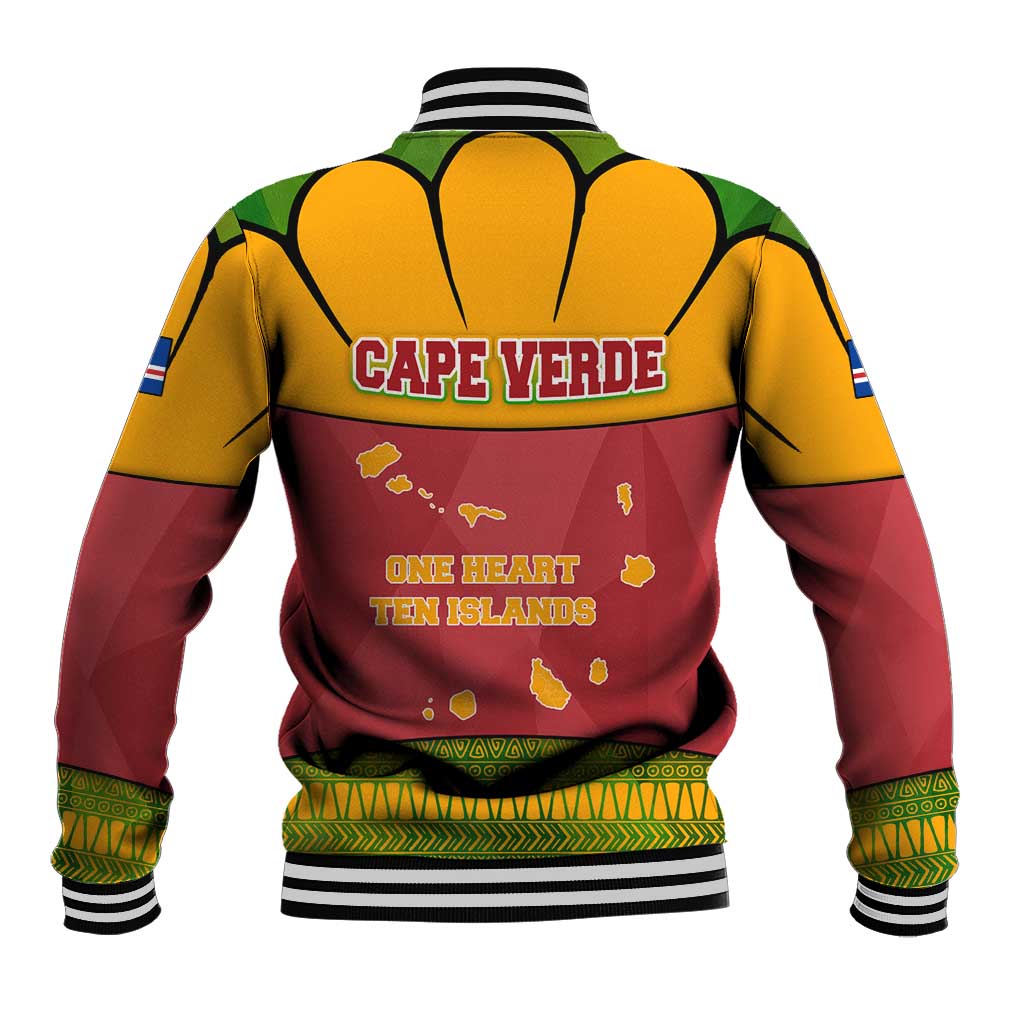 Cape Verde Baseball Jacket with One Heart Ten Islands National Emblem Spirit