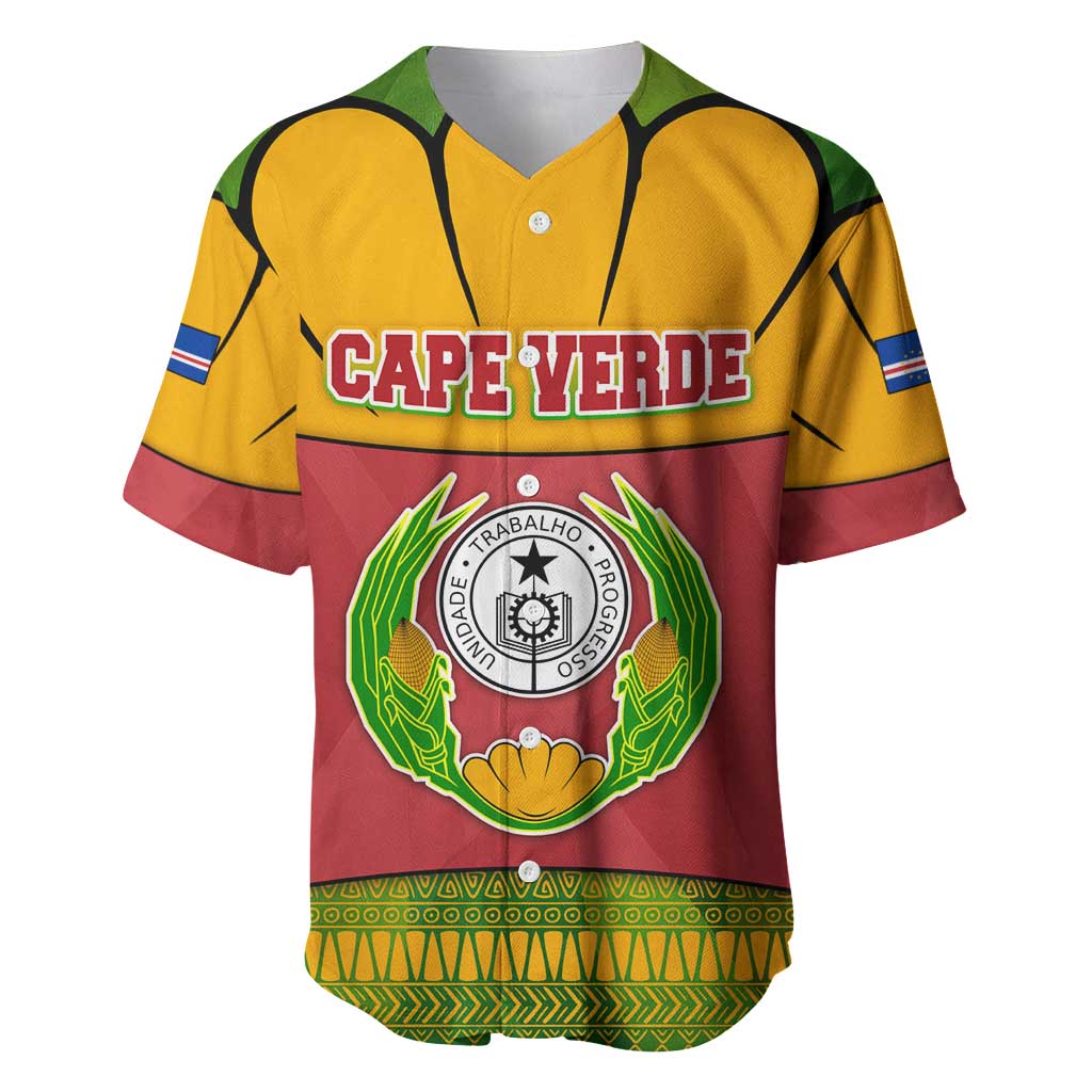 Cape Verde Baseball Jersey with One Heart Ten Islands National Emblem Spirit