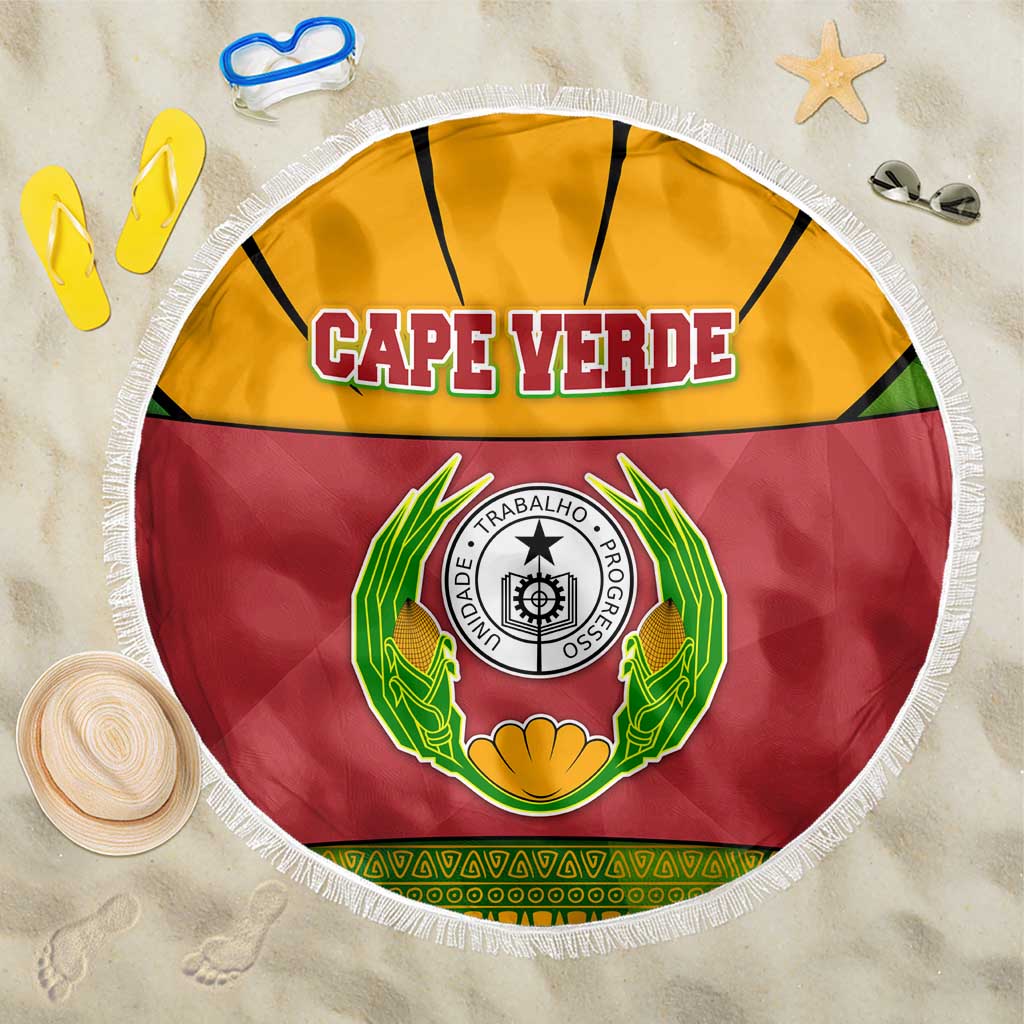 Cape Verde Beach Blanket with One Heart Ten Islands National Emblem Spirit