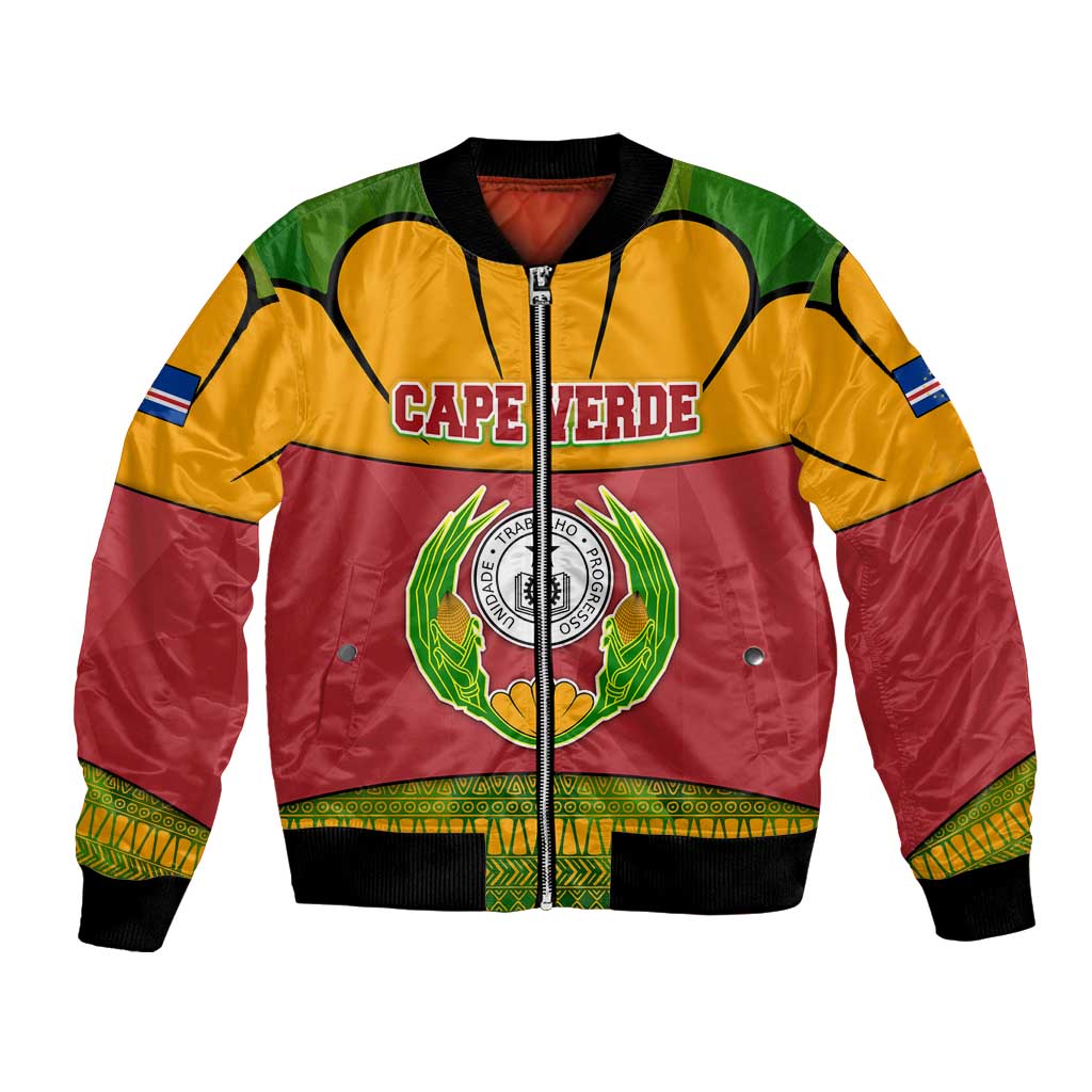 Cape Verde Bomber Jacket with One Heart Ten Islands National Emblem Spirit