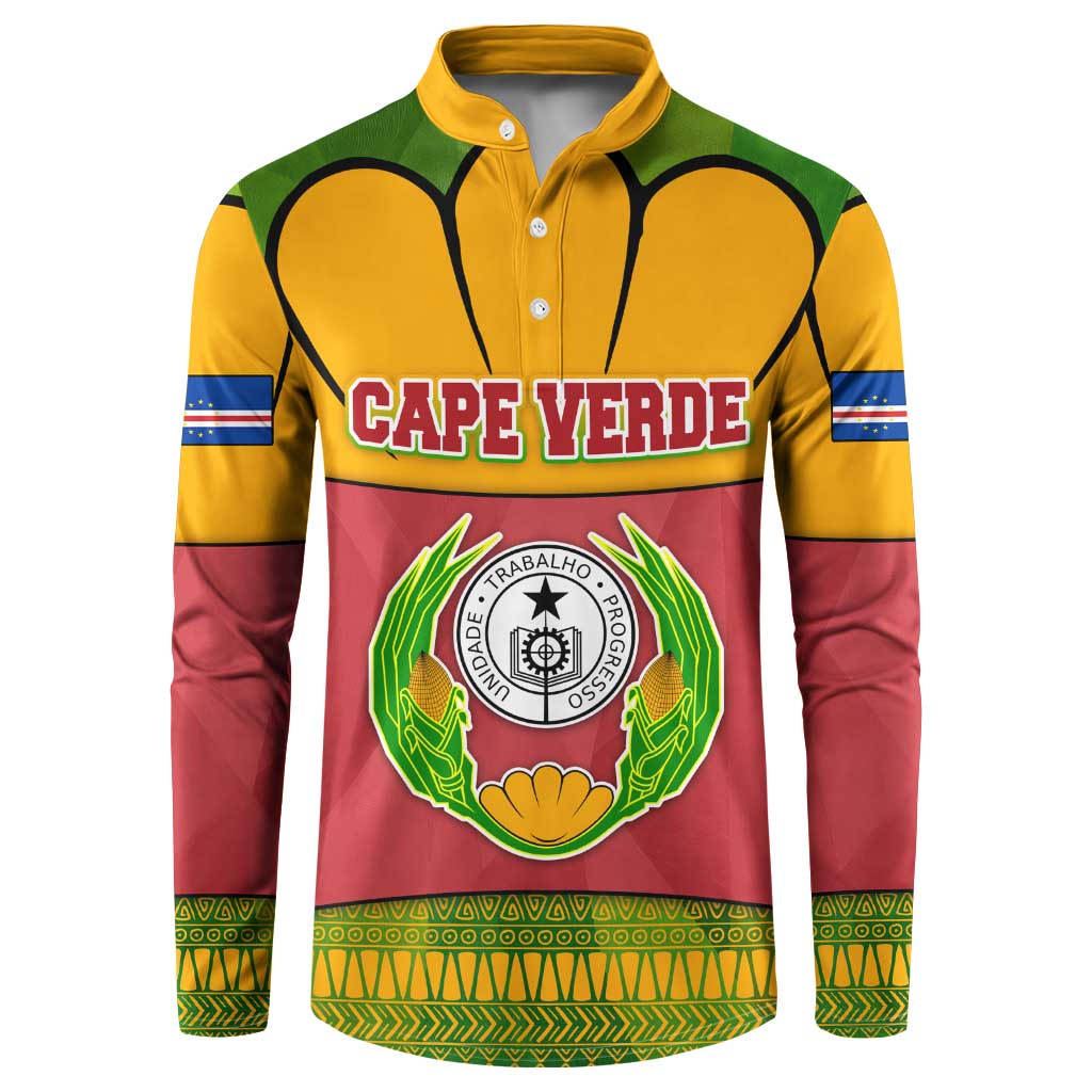 Cape Verde Button Sweatshirt with One Heart Ten Islands National Emblem Spirit