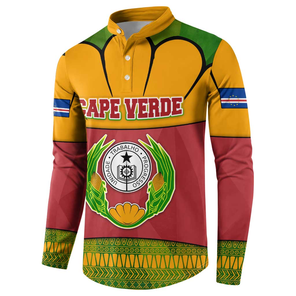 Cape Verde Button Sweatshirt with One Heart Ten Islands National Emblem Spirit