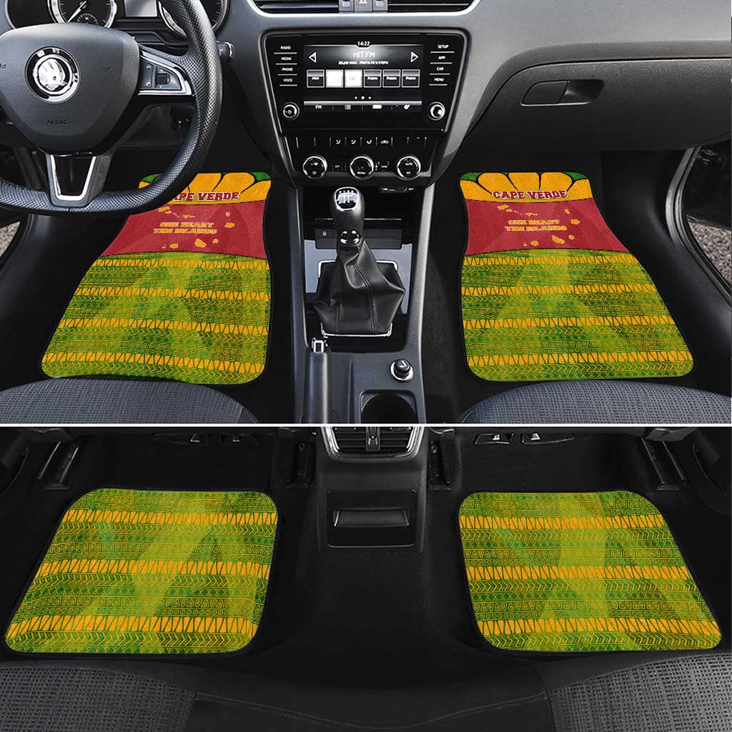 Cape Verde Car Mats with One Heart Ten Islands National Emblem Spirit