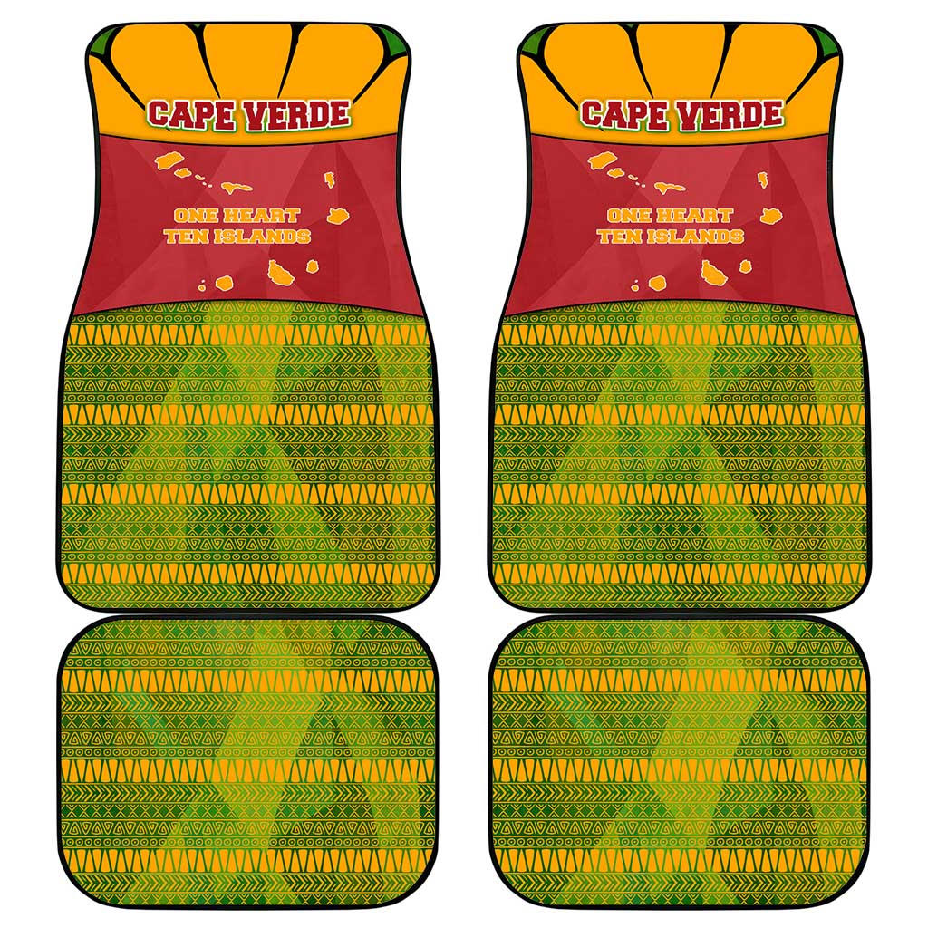 Cape Verde Car Mats with One Heart Ten Islands National Emblem Spirit