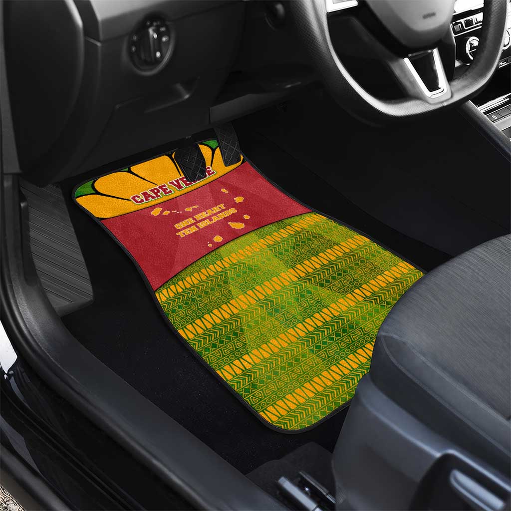 Cape Verde Car Mats with One Heart Ten Islands National Emblem Spirit