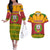 Cape Verde Couples Matching Off The Shoulder Long Sleeve Dress and Hawaiian Shirt with One Heart Ten Islands National Emblem Spirit