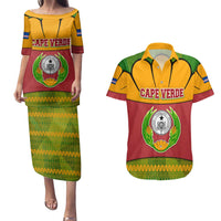 Cape Verde Couples Matching Puletasi and Hawaiian Shirt with One Heart Ten Islands National Emblem Spirit