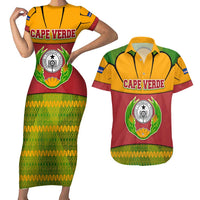 Cape Verde Couples Matching Short Sleeve Bodycon Dress and Hawaiian Shirt with One Heart Ten Islands National Emblem Spirit