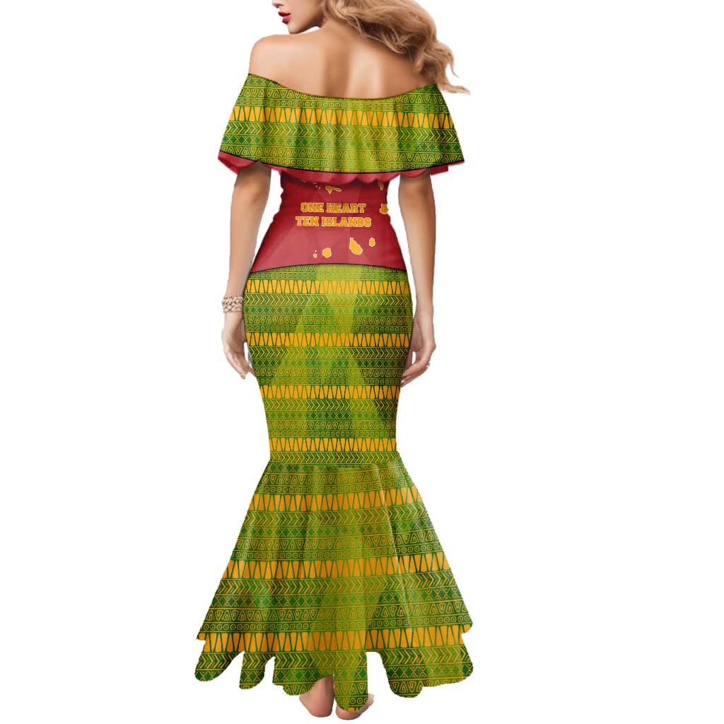 Cape Verde Family Matching Mermaid Dress and Hawaiian Shirt with One Heart Ten Islands National Emblem Spirit