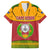 Cape Verde Family Matching Off The Shoulder Long Sleeve Dress and Hawaiian Shirt with One Heart Ten Islands National Emblem Spirit