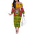 Cape Verde Family Matching Off The Shoulder Long Sleeve Dress and Hawaiian Shirt with One Heart Ten Islands National Emblem Spirit