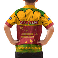 Cape Verde Family Matching Off Shoulder Short Dress and Hawaiian Shirt with One Heart Ten Islands National Emblem Spirit