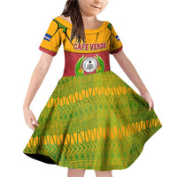 Cape Verde Family Matching Off Shoulder Short Dress and Hawaiian Shirt with One Heart Ten Islands National Emblem Spirit